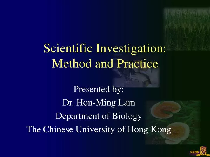 scientific investigation method and practice