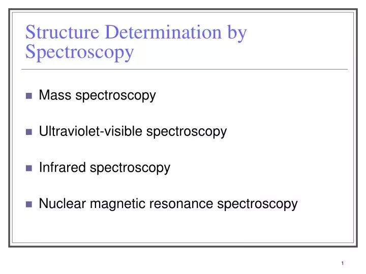 structure determination by spectroscopy