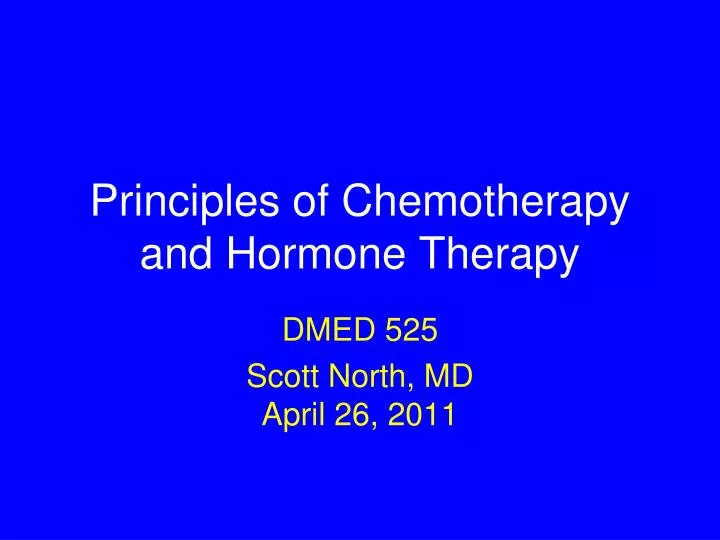 principles of chemotherapy and hormone therapy
