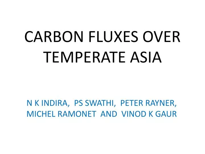 carbon fluxes over temperate asia