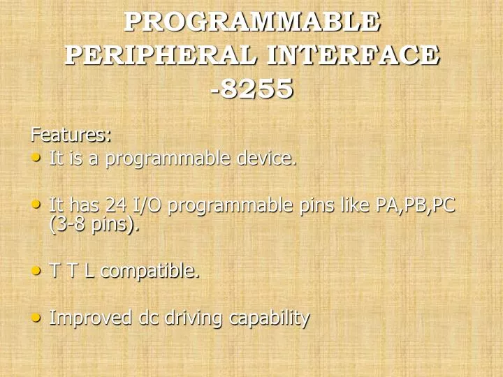 programmable peripheral interface 8255