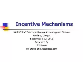 Incentive Mechanisms