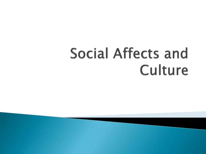 social affects and culture