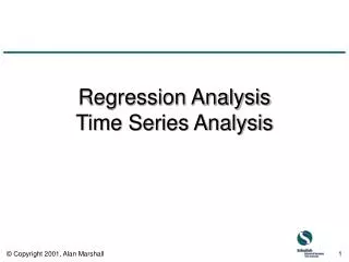 Regression Analysis Time Series Analysis