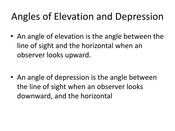 angles of elevation and depression