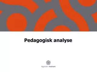 pedagogisk analyse
