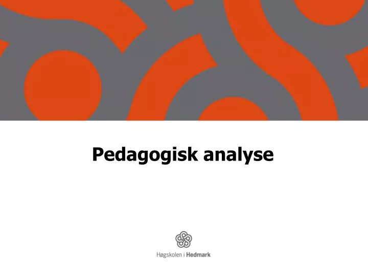 pedagogisk analyse