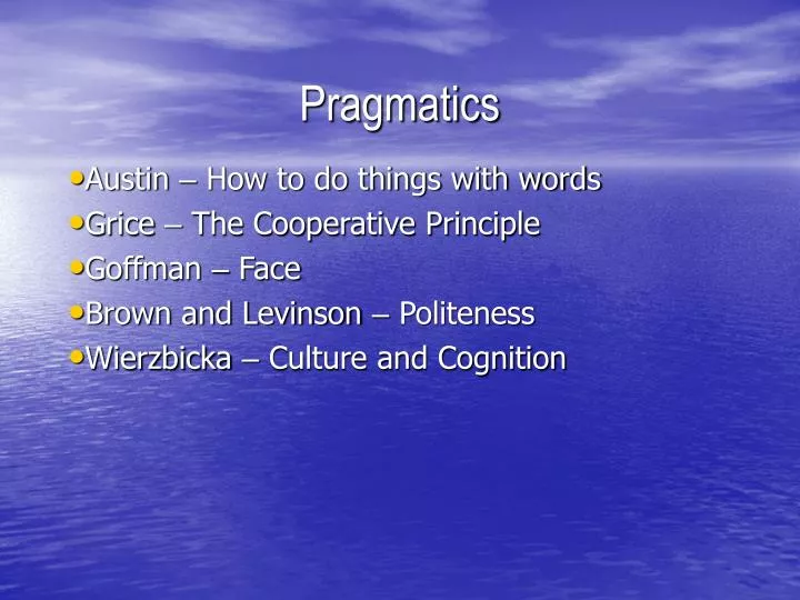 pragmatics