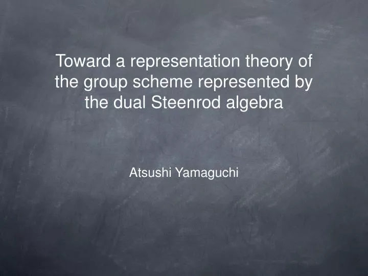 toward a representation theory of the group scheme represented by the dual steenrod algebra