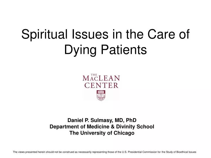 spiritual issues in the care of dying patients