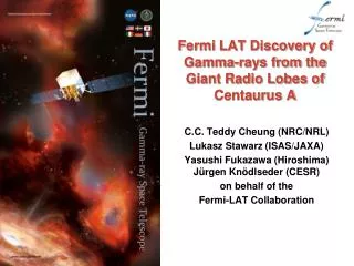 Fermi LAT Discovery of Gamma-rays from the Giant Radio Lobes of Centaurus A