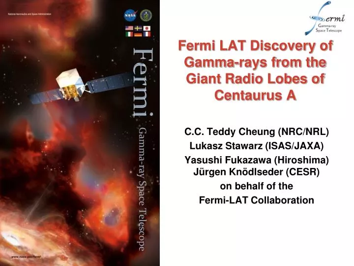 fermi lat discovery of gamma rays from the giant radio lobes of centaurus a