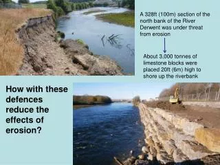 A 328ft (100m) section of the north bank of the River Derwent was under threat from erosion