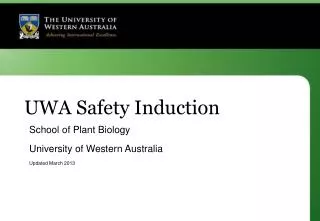UWA Safety Induction