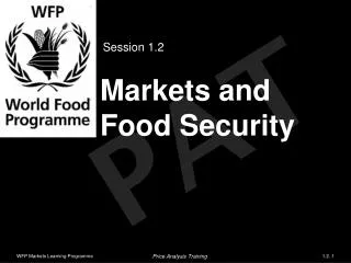 Markets and Food Security