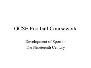 GCSE Football Coursework