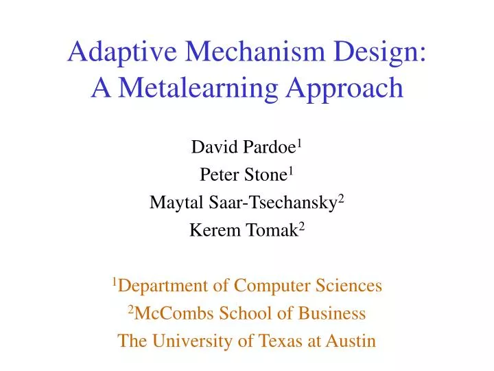 adaptive mechanism design a metalearning approach
