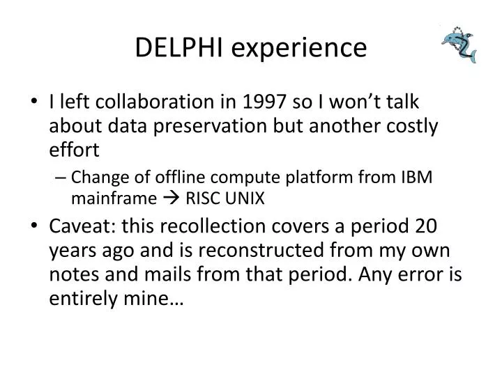 delphi experience