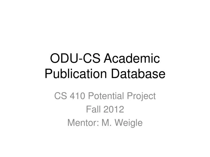 odu cs academic publication database