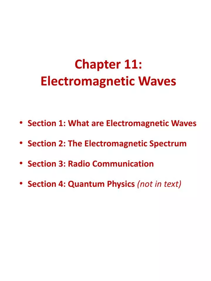 chapter 11 electromagnetic waves