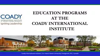 Education Programs at the Coady International Institute