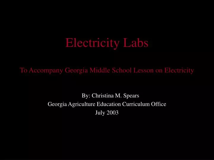 electricity labs to accompany georgia middle school lesson on electricity