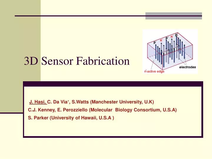 3d sensor fabrication