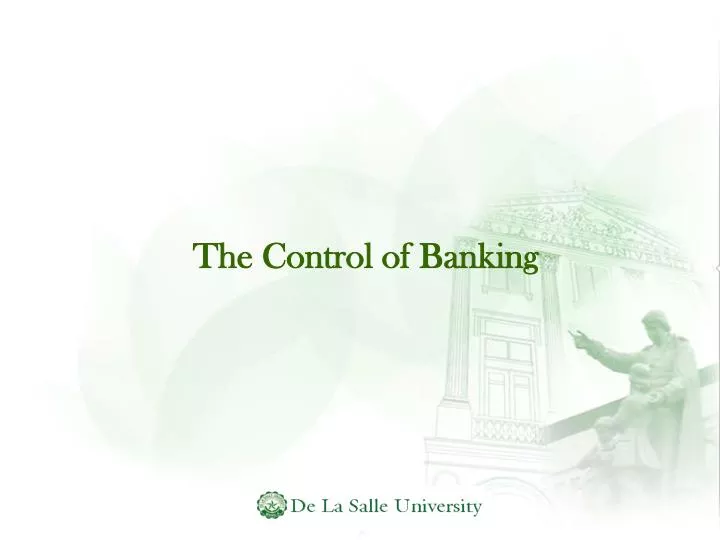 the control of banking