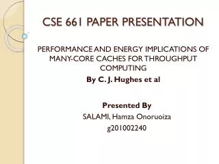 CSE 661 PAPER PRESENTATION