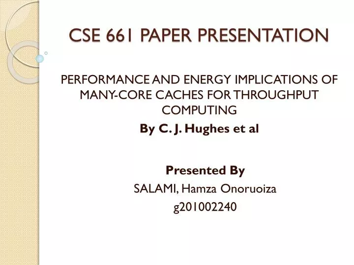 cse 661 paper presentation