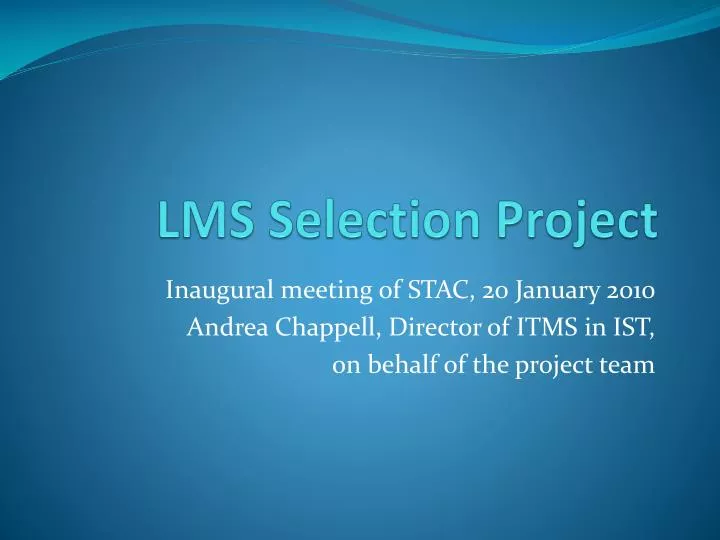 lms selection project