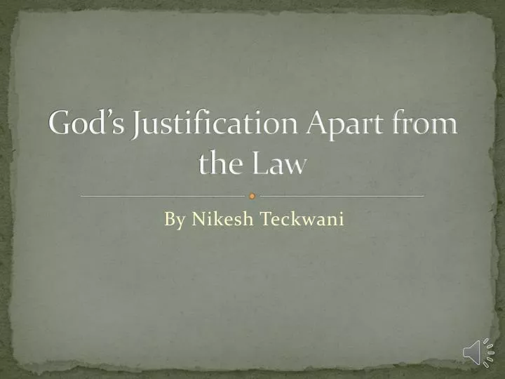 god s justification apart from the law