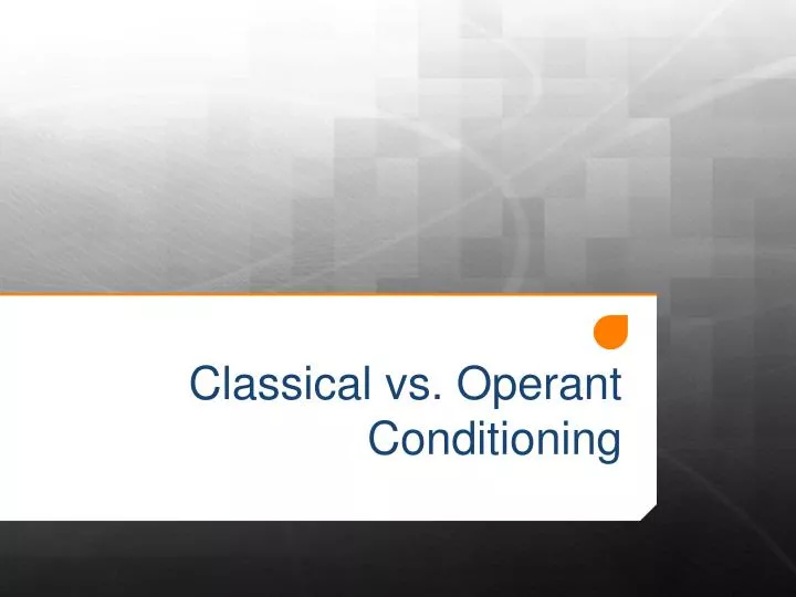 classical vs operant conditioning