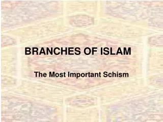 BRANCHES OF ISLAM