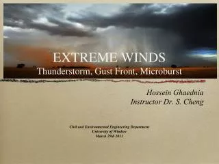 EXTREME WINDS Thunderstorm, Gust Front, Microburst