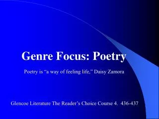 Genre Focus: Poetry