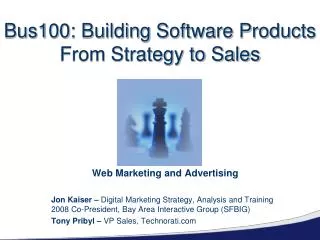 Bus100: Building Software Products From Strategy to Sales