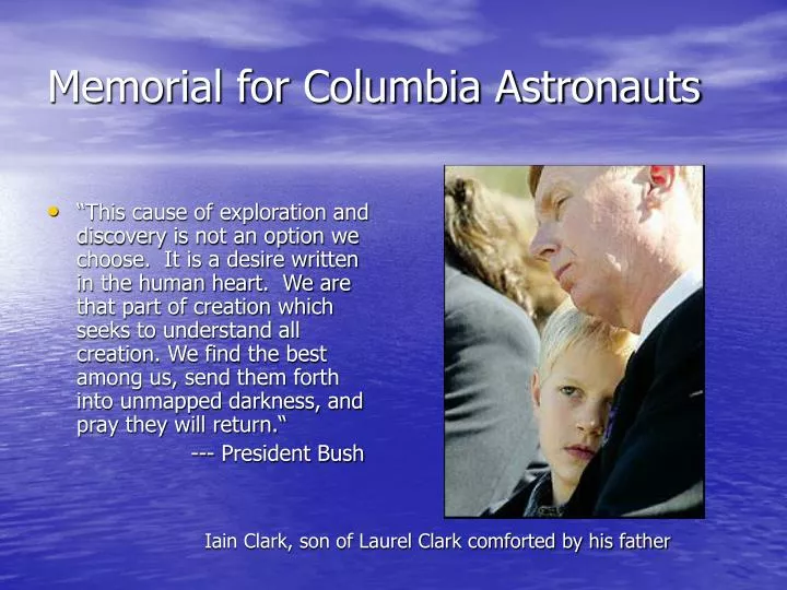 memorial for columbia astronauts