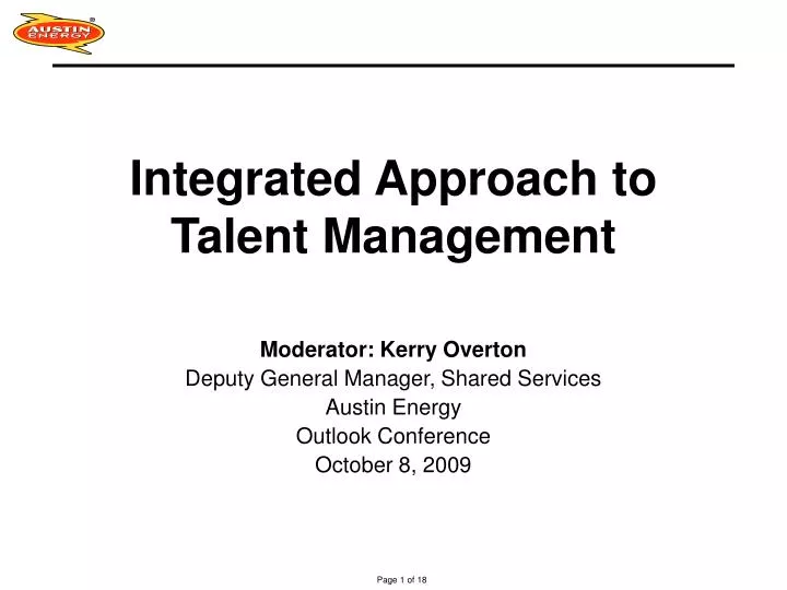 integrated approach to talent management