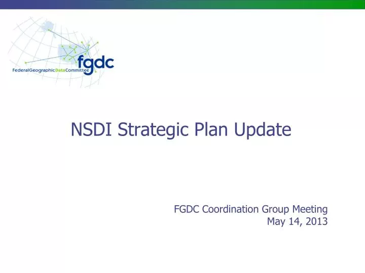 nsdi strategic plan update