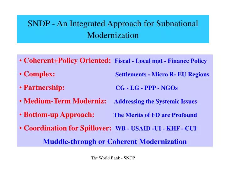 sndp an integrated approach for subnational modernization