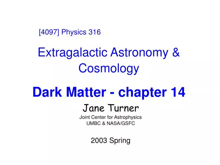 extragalactic astronomy cosmology dark matter chapter 14