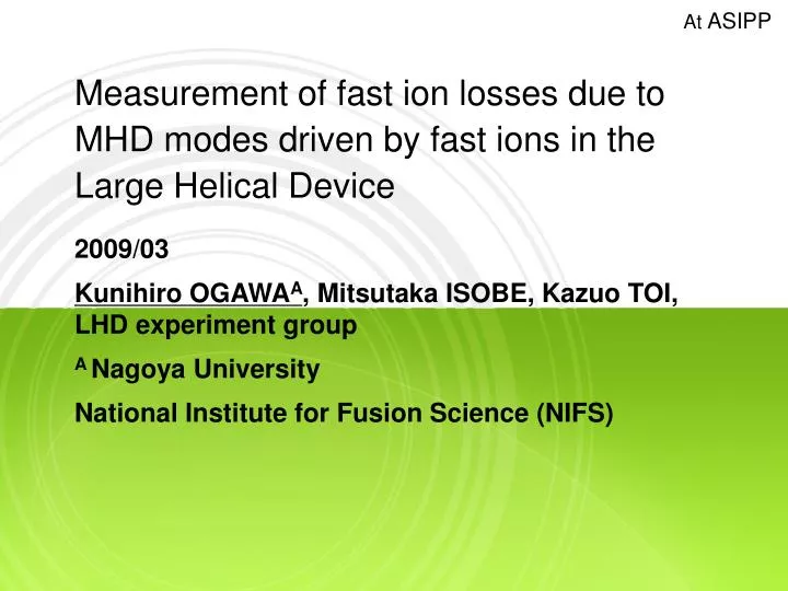 measurement of fast ion losses due to mhd modes driven by fast ions in the large helical device