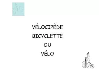 v locip de bicyclette ou v lo