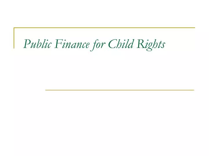 public finance for child rights