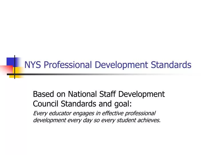 nys professional development standards