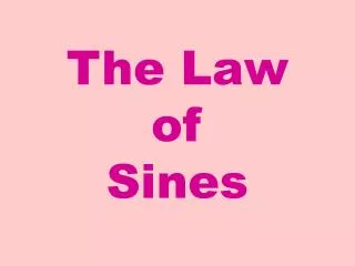 The Law of Sines