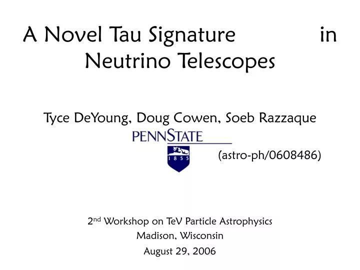 a novel tau signature in neutrino telescopes