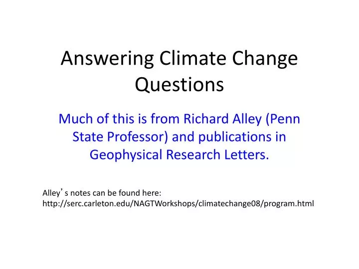 answering climate change questions