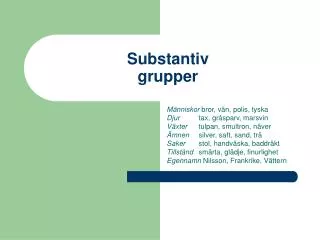 substantiv grupper
